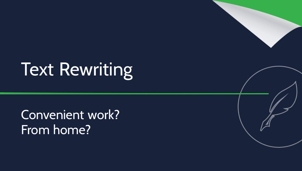 Text Rewriting: Convenient Work Online?